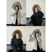 北冰洋 三防户外工装 连帽秋冬季 sun柚 短款 三星羽绒服外套女冬