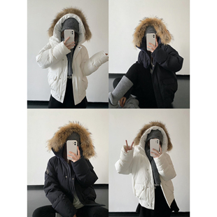 短款 sun柚 连帽秋冬季 三防户外工装 三星羽绒服外套女冬 北冰洋