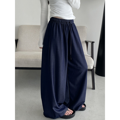 柔软宽松阔腿裤长裤牛仔裤女夏