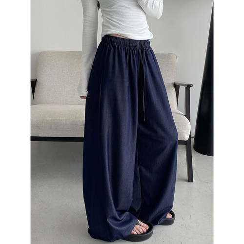 柔软宽松阔腿裤长裤牛仔裤女夏