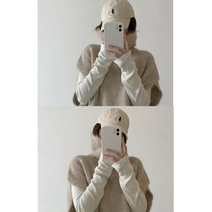 sun柚 '燕麦奶泡'属于秋冬叠穿思路拉毛高领背心毛衣慵懒无袖毛衫