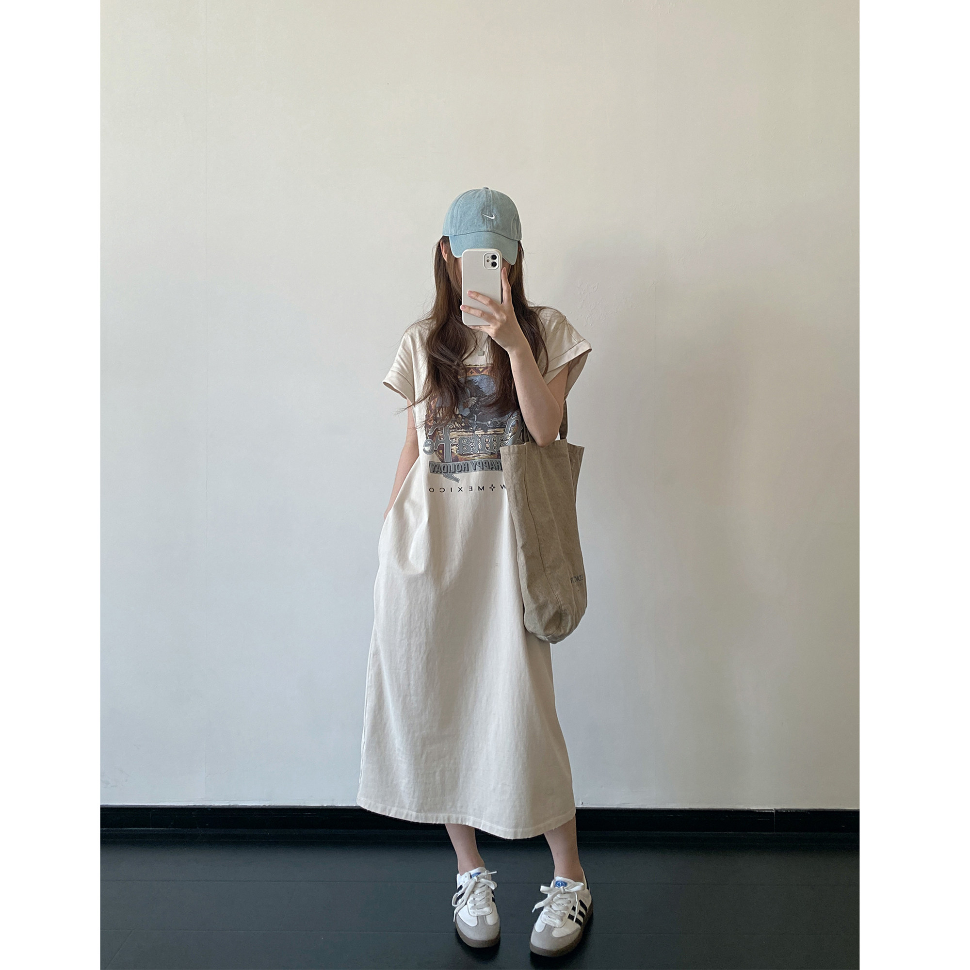 夏款圆领舒适连衣裙裙子女