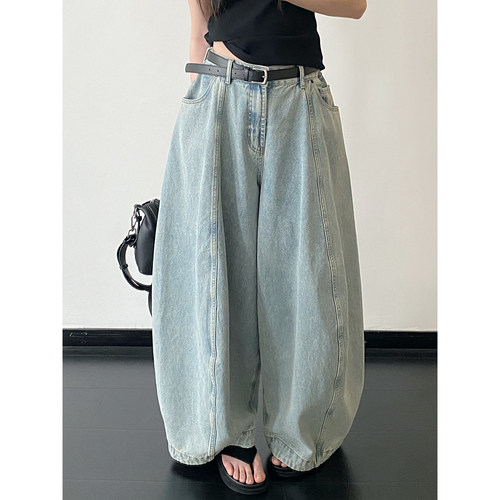 有份量洋气炸裂高品气球牛仔裤