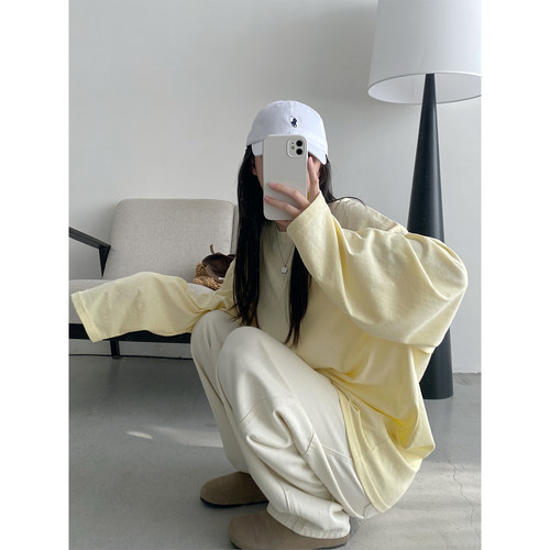 大大T恤宽松遮臀显瘦长袖上衣女