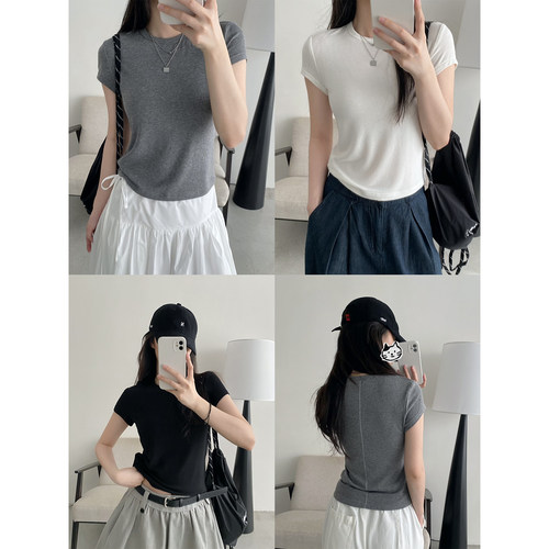 天丝羊毛短袖t恤女夏新款上衣