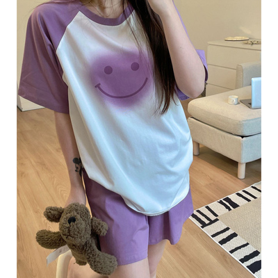 睡衣套装显白夏季休闲短袖家居服