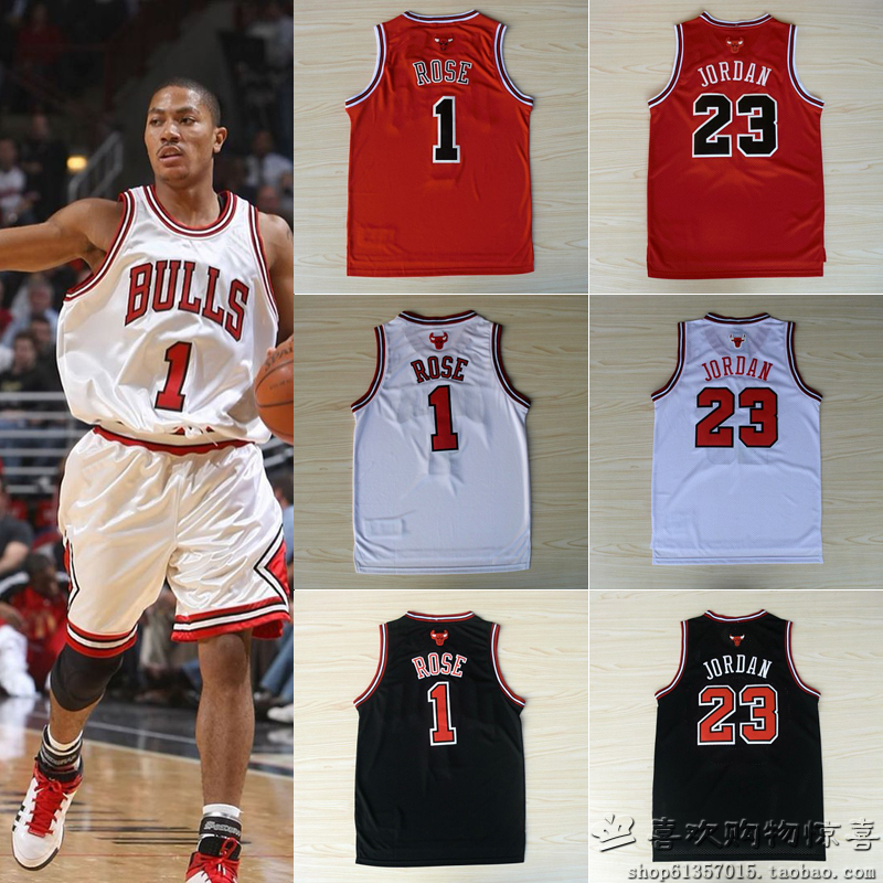 公牛队罗斯/皮蓬/罗德曼刺绣球衣