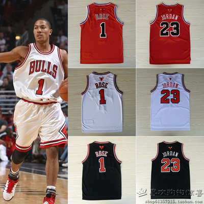 公牛队罗斯/皮蓬/罗德曼刺绣球衣