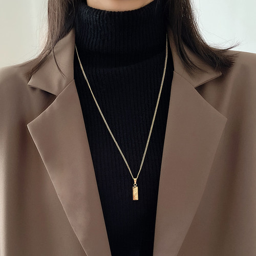 小金砖2025新款毛衣链女钛钢长款