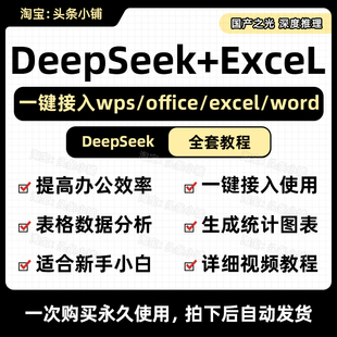 新版DeepSeek AI接入excel/office/word/wps分析数据本地部署教程