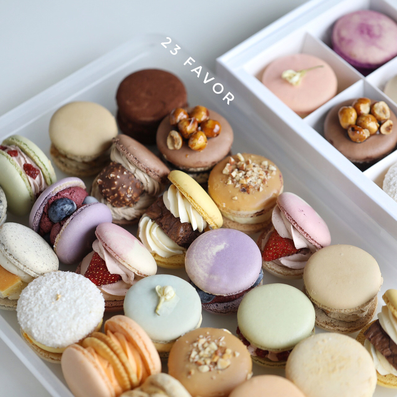 二三研食 韩式胖马卡龙 低糖多口味网红手工甜点下午茶礼盒送女友