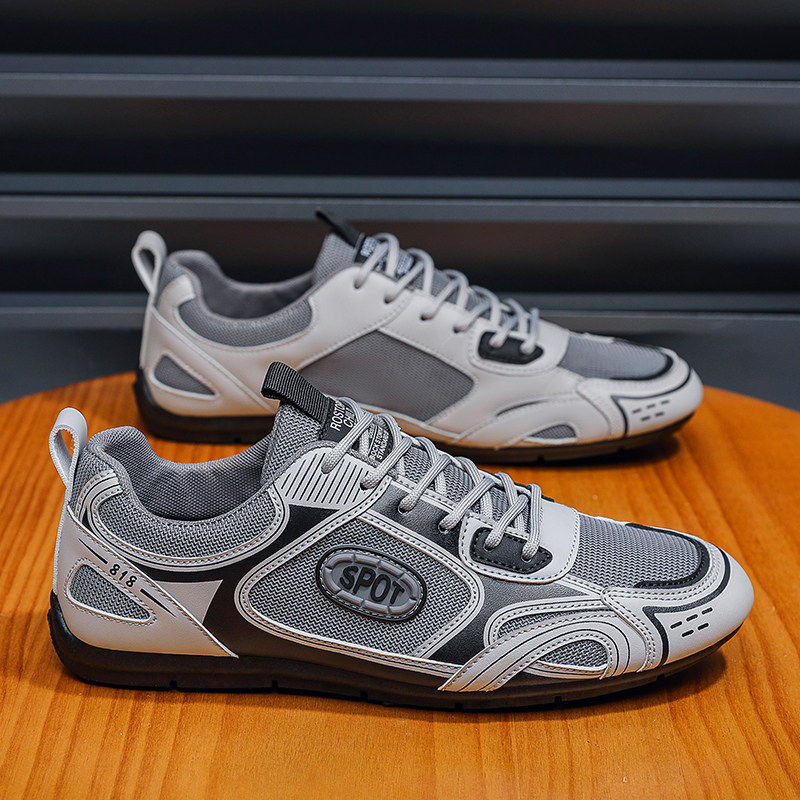 阿甘男鞋2025新款秋季透气网面百搭休闲运动豆豆鞋轻便软底赛车鞋,流行男鞋,单鞋,淘宝优惠券,粉丝福利购,淘宝优惠卷