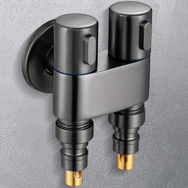 德国精工一进伴侣马桶二出角阀全铜洗衣机双控分6分水龙头分水阀4