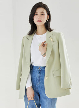 风迪春秋新款西装女百搭休闲气质修身简约微弹通勤西服外套C15083