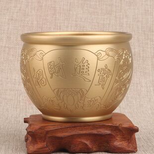 师傅推荐正品黄铜招财进宝百福缸桌面摆件创意聚宝存钱缸家居摆件