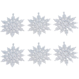 扮清仓甩 圣诞树挂饰吊饰圣诞7.5cm雪花片diy圣诞树布置圣诞气氛装