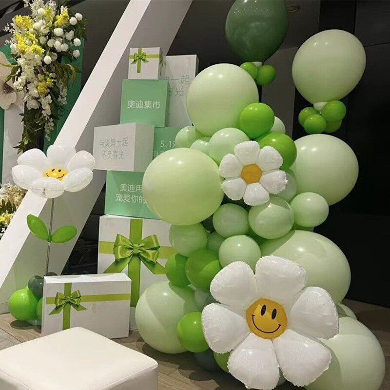 气球装饰商场店庆开业活动氛围感幼儿园布置牛油果绿抹茶生日派对