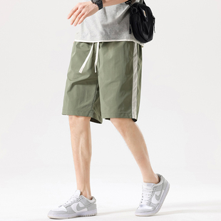 裤 子休闲裤 时尚 IRA2026夏季 潮流条纹短裤 男士 百搭运动五分裤 新款