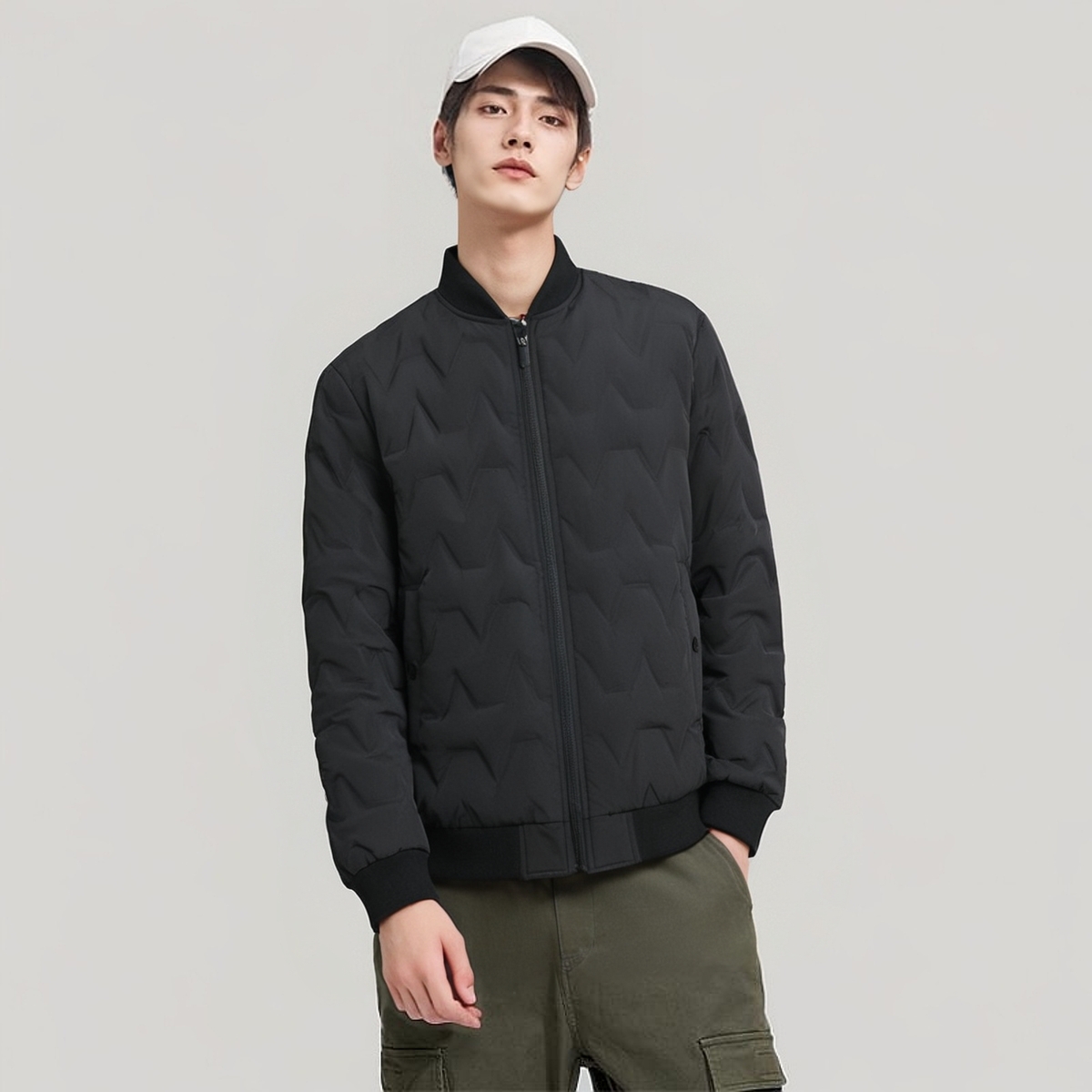 IRA潮流棒球领休闲短款羽绒服