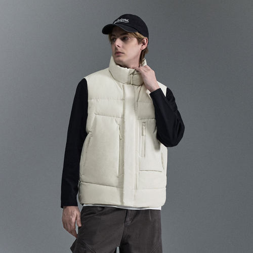 男士立领羽绒马甲多口袋工装