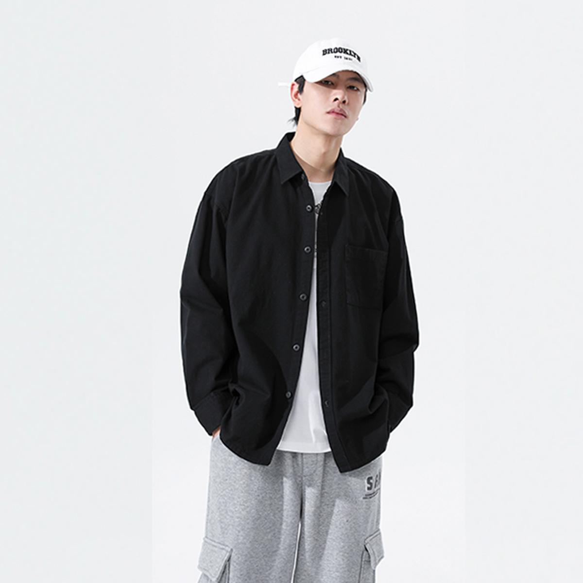 IRA纯棉工装衬衫男上衣长袖衬衣