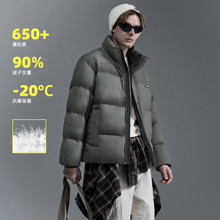 IRA冬季新款极简风立领短款男士羽绒服加厚蓬松保暖潮流外套