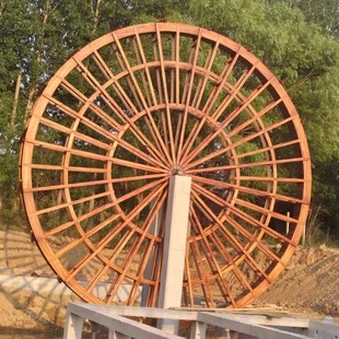 防腐木水车景观水车户外水车大型水车龙骨水车风水轮脚踏伟文水车