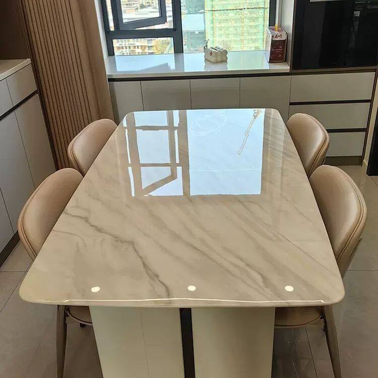 奶油风微晶石餐桌法式轻奢美式天然超晶石大理石现代简约桌,住宅家具,板木餐桌,淘宝优惠券,粉丝福利购,淘宝优惠卷