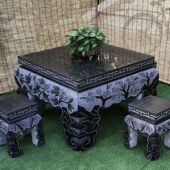 石桌石凳庭院花园茶几茶台天然石材青石仿古做旧户外园林别墅摆件