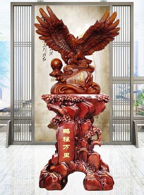 大展宏图老鹰摆件客厅落地装饰酒店饭店乔迁礼物公司开业礼品