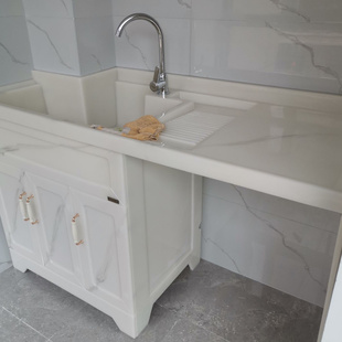 全人造玉石洗衣柜 洗衣台盆阳台洗衣池一体组合厂销定制