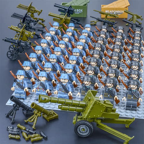 适用乐高军事人仔积木志愿军八路