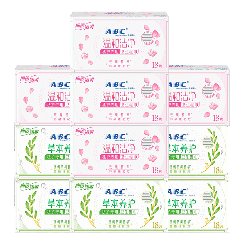 ABC湿巾洁阴私处清洁湿巾卫生房事清洁私护男女湿厕纸湿纸巾家用