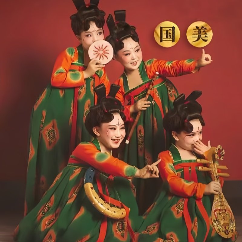 荷花奖郑州春晚唐宫夜宴演出服唐制唐俑汉服女儿童古典舞表演服装,童装/婴儿装/亲子装,儿童演出服,淘宝优惠券,粉丝福利购,淘宝优惠卷