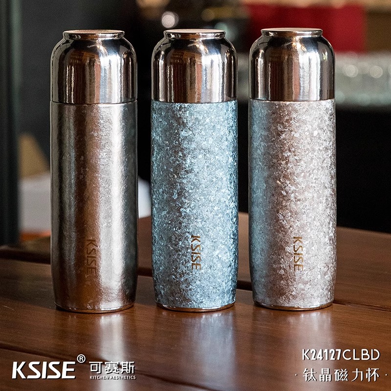 可赛斯纯钛保温杯高端商务茶水分离杯养生焖茶泡茶磁吸水杯460ML