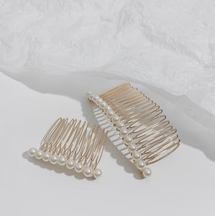 倒插珍珠无痕发夹发梳成年少女网红刘海夹韩国插梳边夹发卡头饰