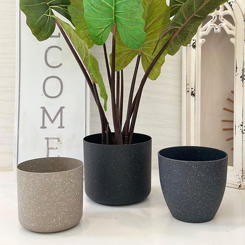 欧式简约磨砂仿石头花盆