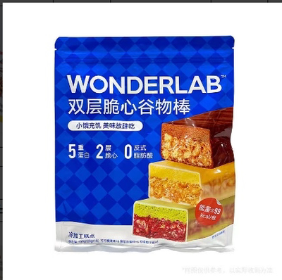 深圳开市客代购 万益蓝WONDERLAB双层脆心谷物棒25g*18支 450克