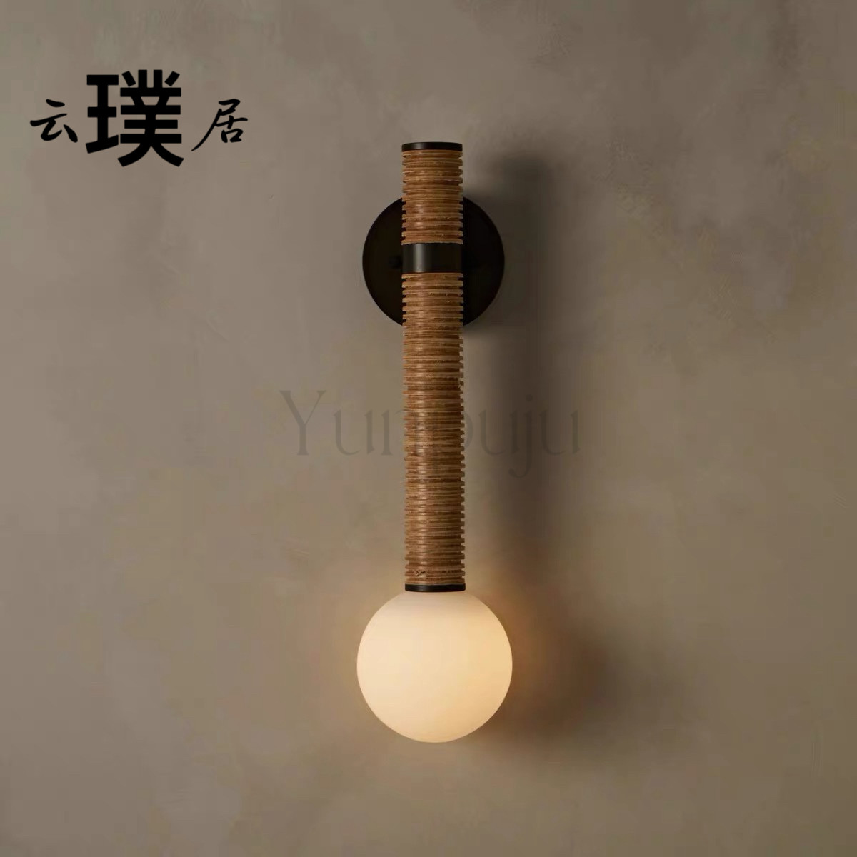 中古法式全铜牛皮壁灯侘寂风设计壁灯