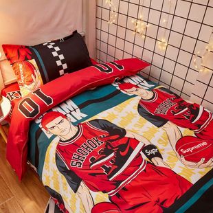 学生高颜值床品高级感 简约风宿舍床上四件套床上用品男生宿舍四季