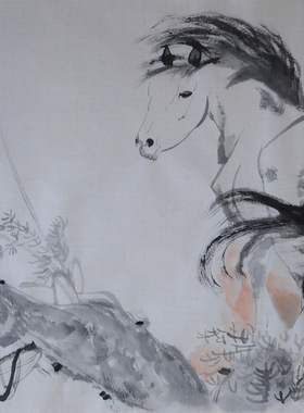 新中式写意画骏马图中国画字画