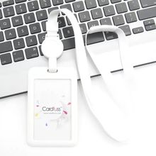 定制 工作证件卡套易拉扣伸缩挂绳卡套员工工作牌厂牌胸卡套吊绳C5可定制logo挂绳卡套彩印 易拉扣挂绳时尚