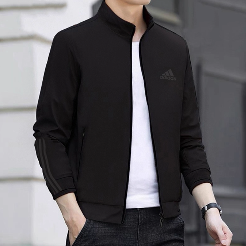 阿迪达斯男装立领修身运动外套