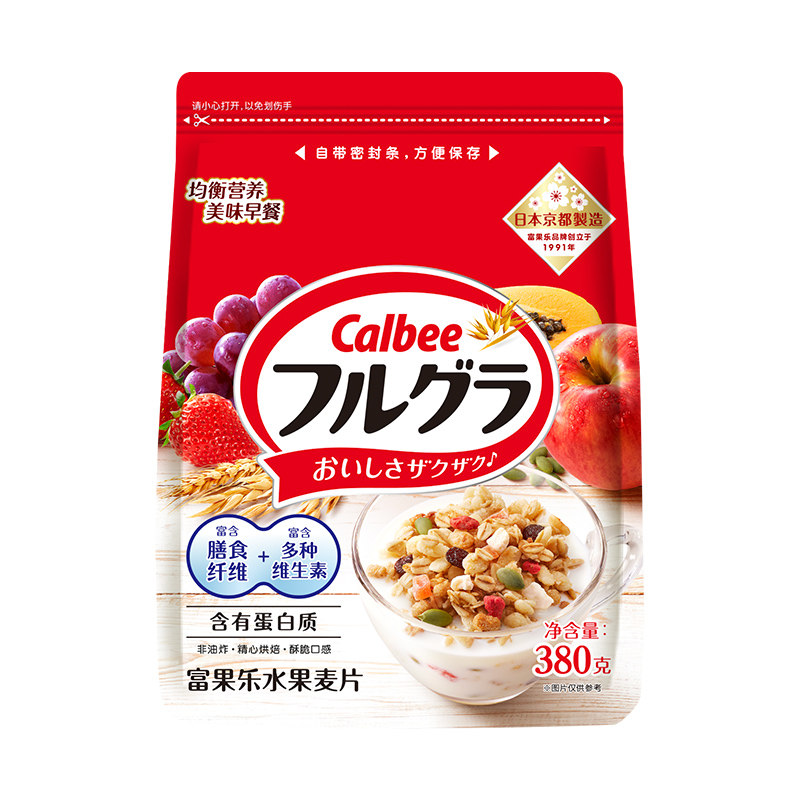 卡乐比日本进口水果麦片即食燕麦早餐干吃免煮酸奶可泡D