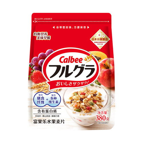 卡乐比日本进口水果麦片即食燕麦早餐干吃免煮酸奶可泡D