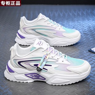 乔舟正品牌男鞋2026新款潮牌运动休闲网面跑步鞋子男款增高老爹百