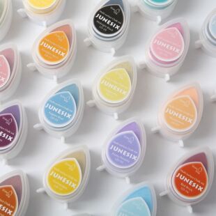 水滴印台印泥橡皮章彩色印台金色ins手帐印章印泥盒装40色