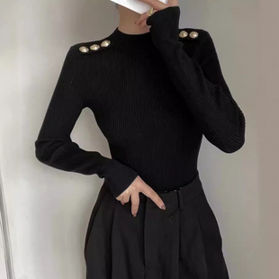 跨境红色羊毛针织衫女2025秋冬新款洋气高级感打底衫外穿套头毛衣