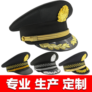 高品质保安帽子春夏物业新式保安服大檐帽 男款大毡帽子大沿帽
