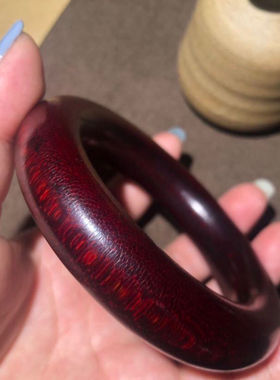【保真】披毛犀红皮装饰品手镯纹理清晰保留完好